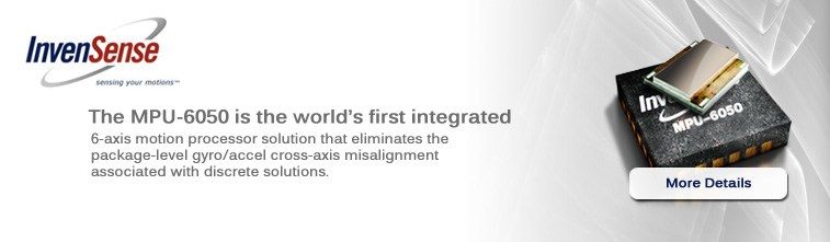 InvenSense MPU-6050 – 6 Axis of Motions has arrived