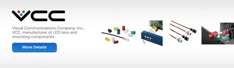 Visual Communications Company, Inc., VCC, manufacturer of LED lens and mounting components.