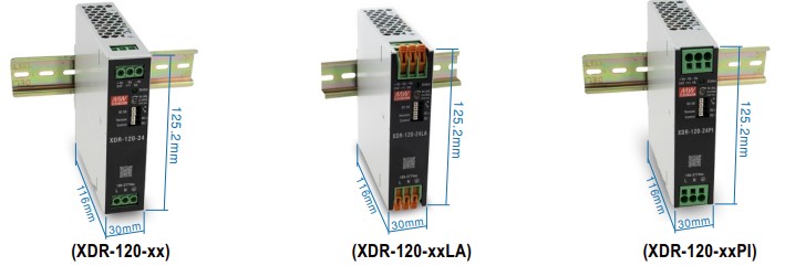 Part number XDR-120-48 Product Type DIN Rail Power Supply from Manufacturer MEAN WELL USA 