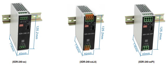 Mean Well, DIN Rail Power Supply, XDR-240, Component Distributors Inc. (CDI)