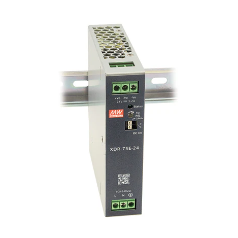 Part number XDR-75E-24 Product Type DIN Rail Power Supply from Manufacturer MEAN WELL USA 