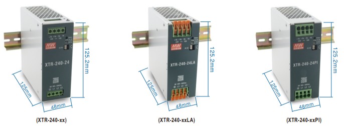 Part number XTR-240-48 Product Type DIN Rail Power Supply from Manufacturer MEAN WELL USA 