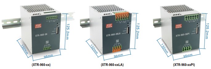 Part number XTR-960-36PI Product Type DIN Rail Power Supply from Manufacturer MEAN WELL USA 