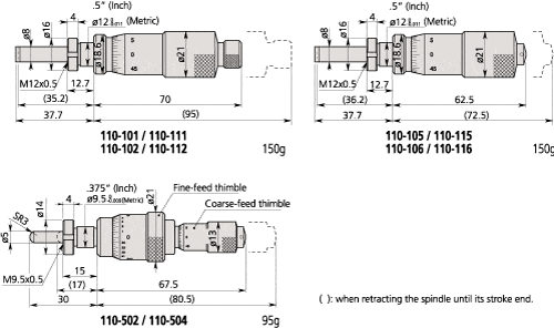 Part number 110-101 Product Type Micrometer Heads from Manufacturer Mitutoyo 